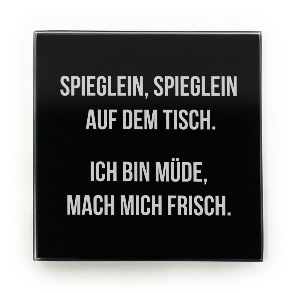 10cm Spieglein - Robustes Echtglas Brettchen, 10x10cm, kratzfest, mit Stoffsäckchen