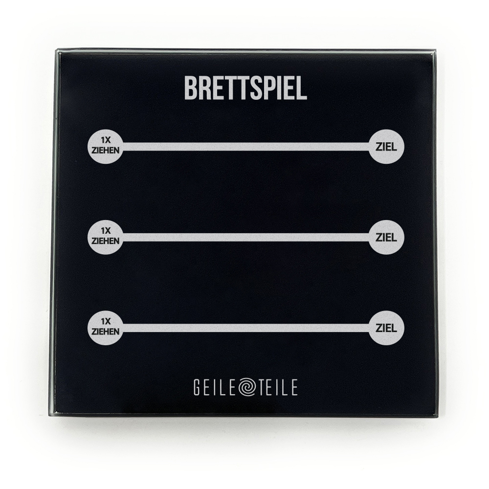 10cm Brettspiel - Robustes Echtglas Brettchen, 10x10cm mit Stoffsäckchen