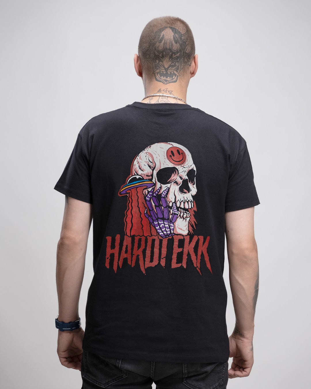 Hardtekk Skull - Herren Basic T-Shirt Basic