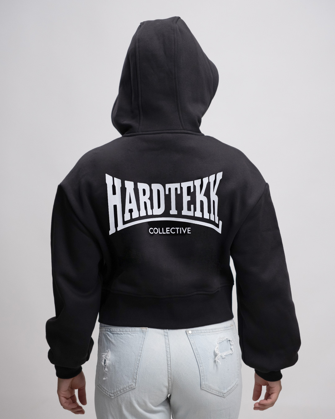 Hardtekk Collective - Oversized Crop Hoodie Jacke - MRY