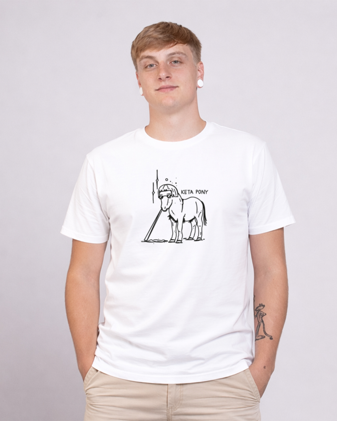 Keta Pony / Großer Print - Herren Ringspun Shirt - Junkie Tattoos