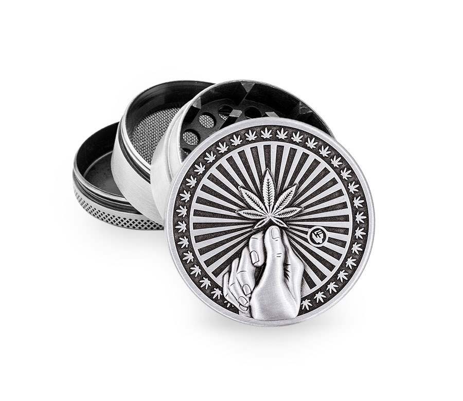 HOPE - Silver Metal Grinder, 50mm von FIRE-FLOW™