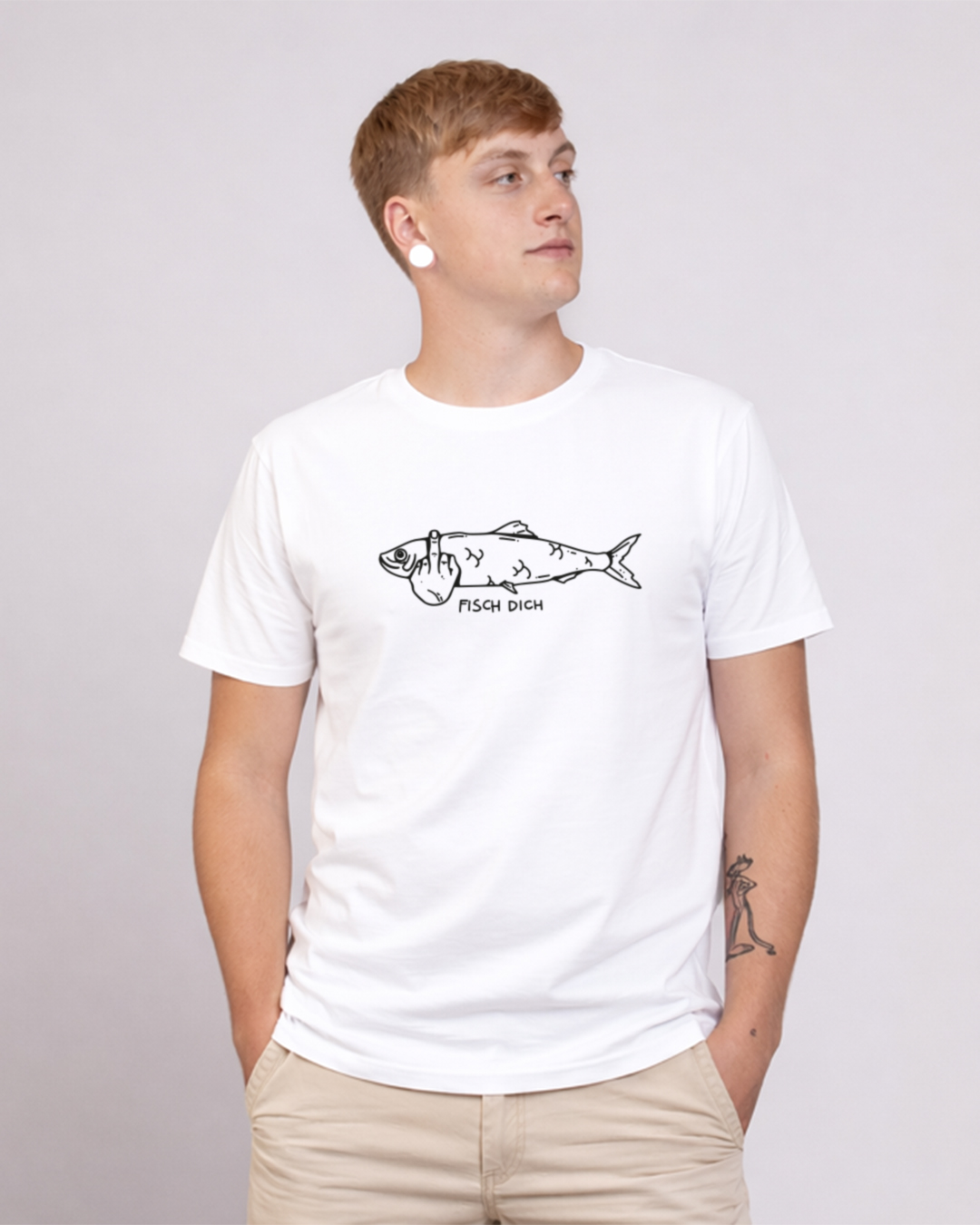 Fisch Dich - Herren Ringspun Shirt - Junkie Tattoos