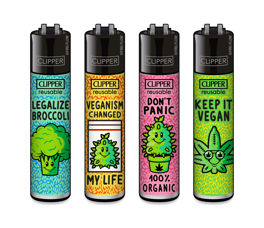 4er Set CLIPPER Feuerzeuge - Vegan