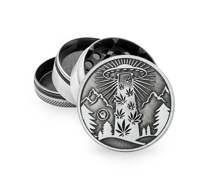 420 Alien - Silver Grinder, 50mm von FIRE-FLOW™