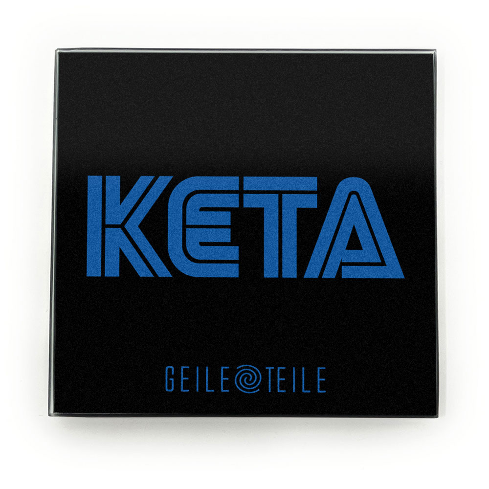 10cm Keta - Robustes Echtglas Brettchen, 10x10cm, mit Stoffsäckchen
