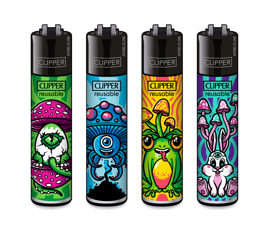 4er Set CLIPPER Feuerzeuge - Shrooms #11