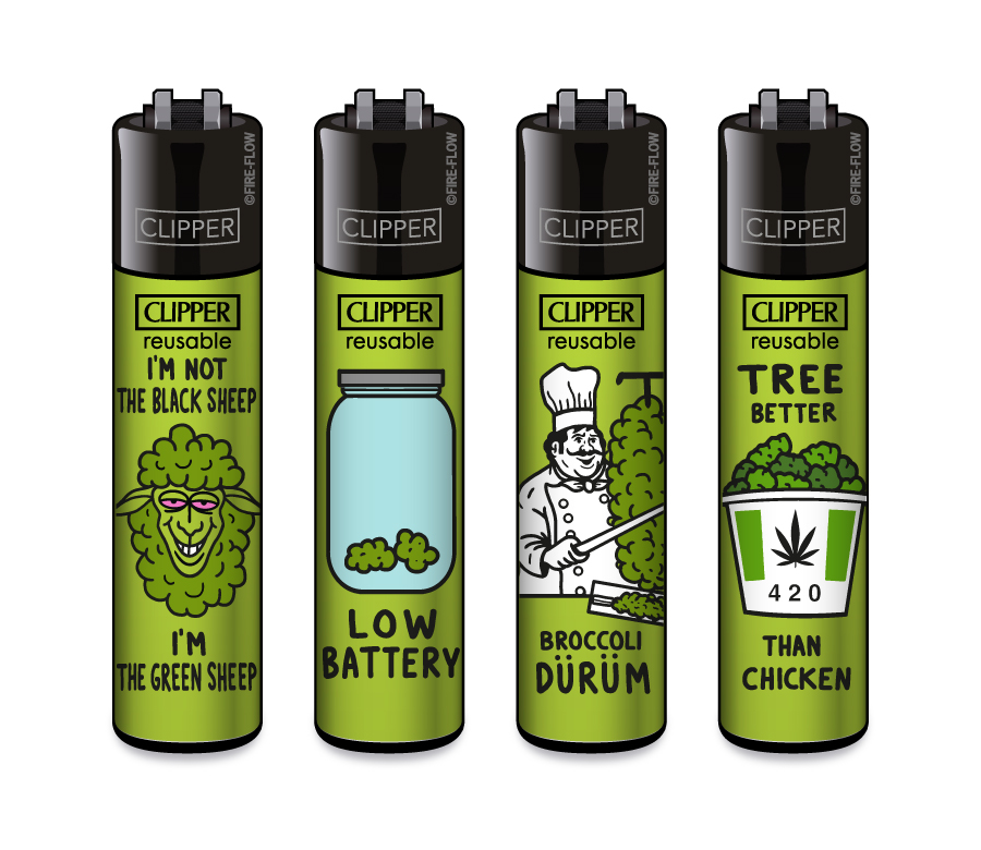 4er Set CLIPPER Feuerzeuge - Think Green
