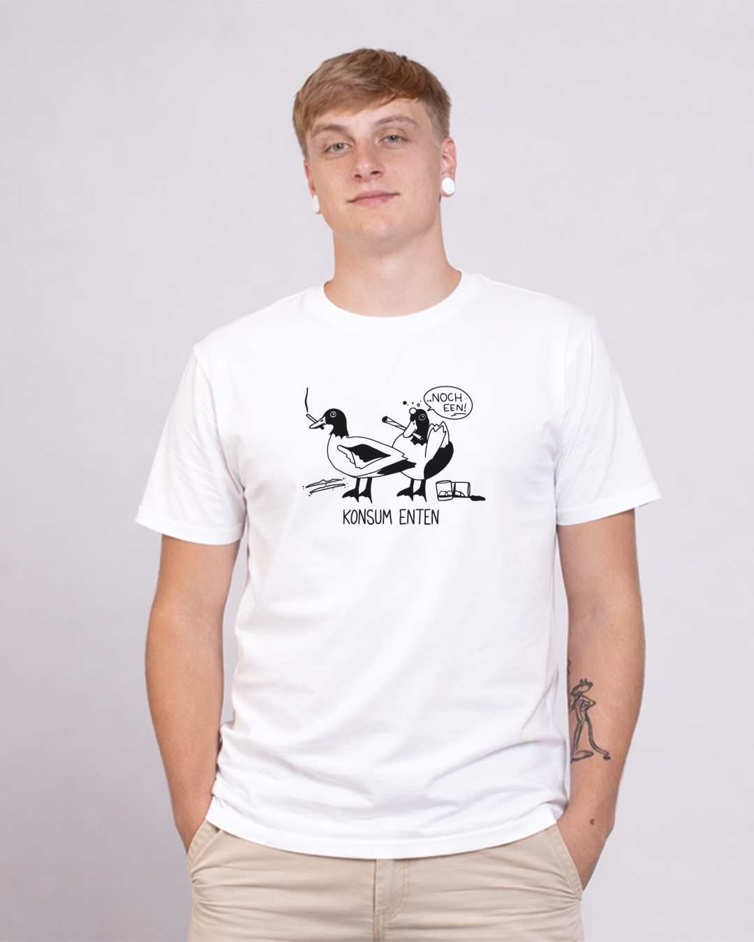 Konsumenten / Großer Print - Herren Ringspun Shirt - Junkie Tattoos