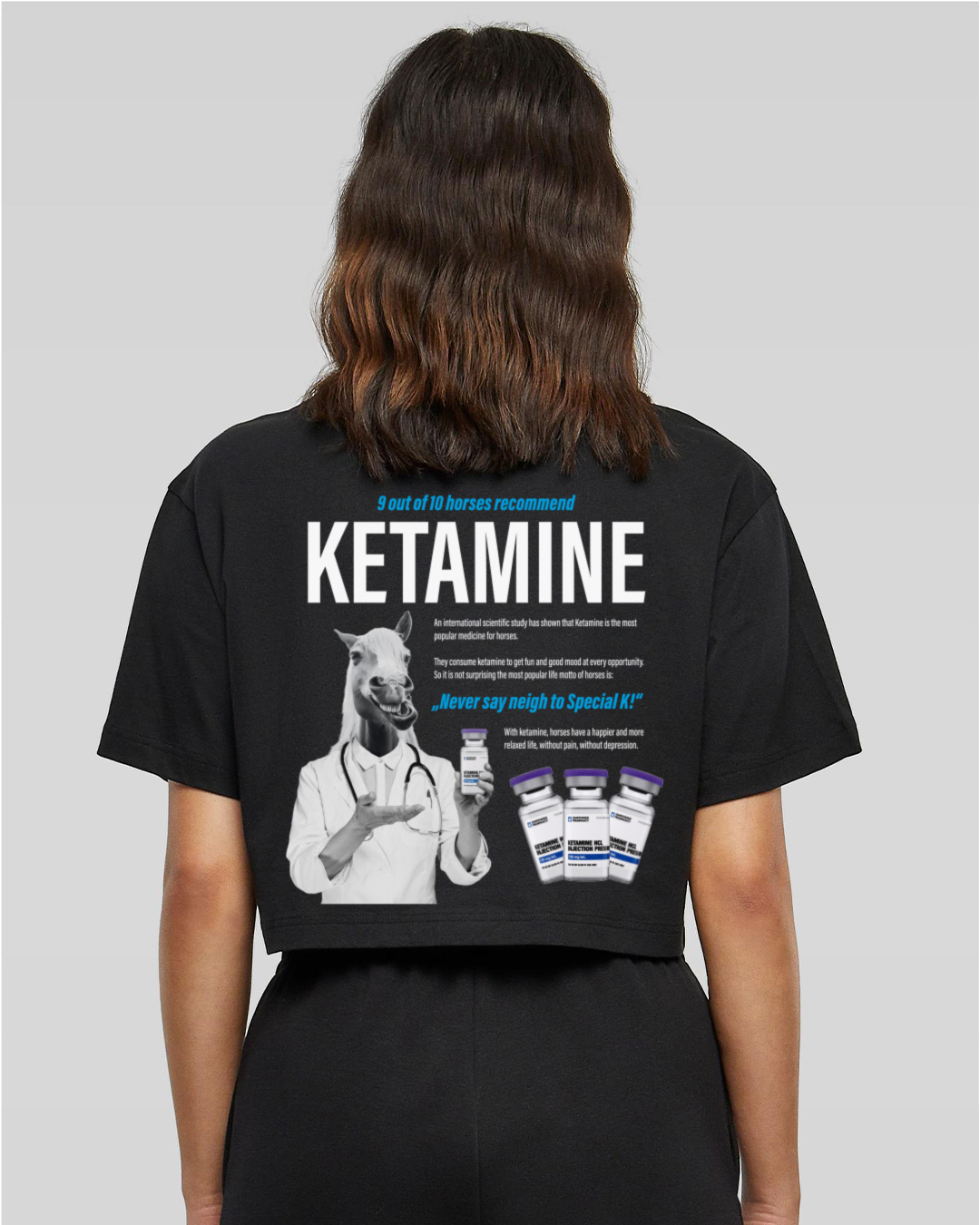 Ketamine Horse - Oversized Crop Top