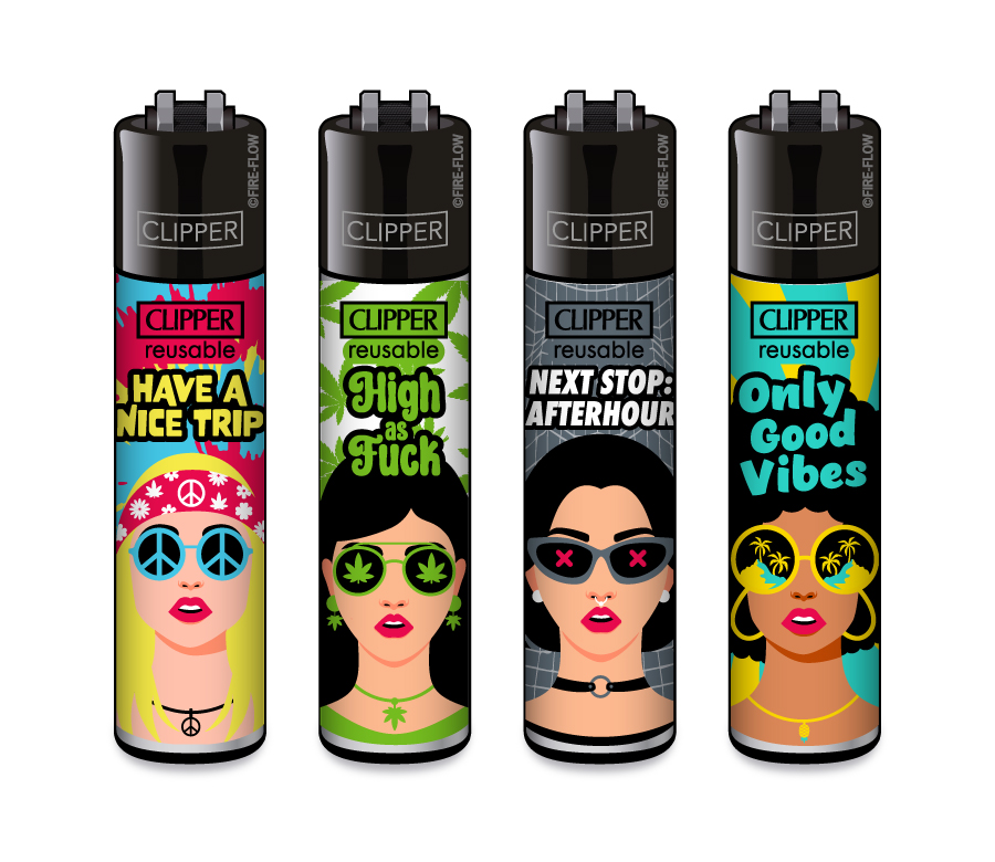 4er Set CLIPPER Feuerzeuge - Girls