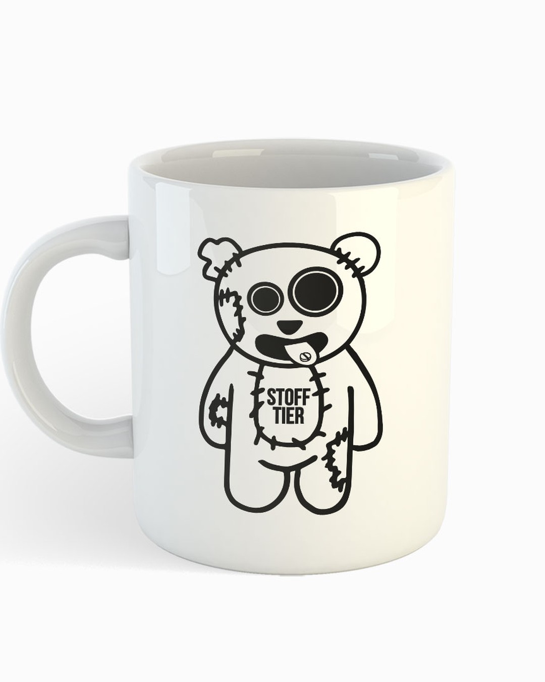 Stofftier - Weiße Tasse