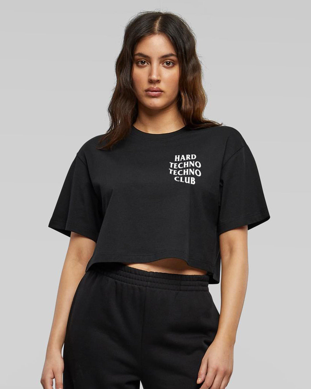 Hardtechno Club - Oversized Crop Top