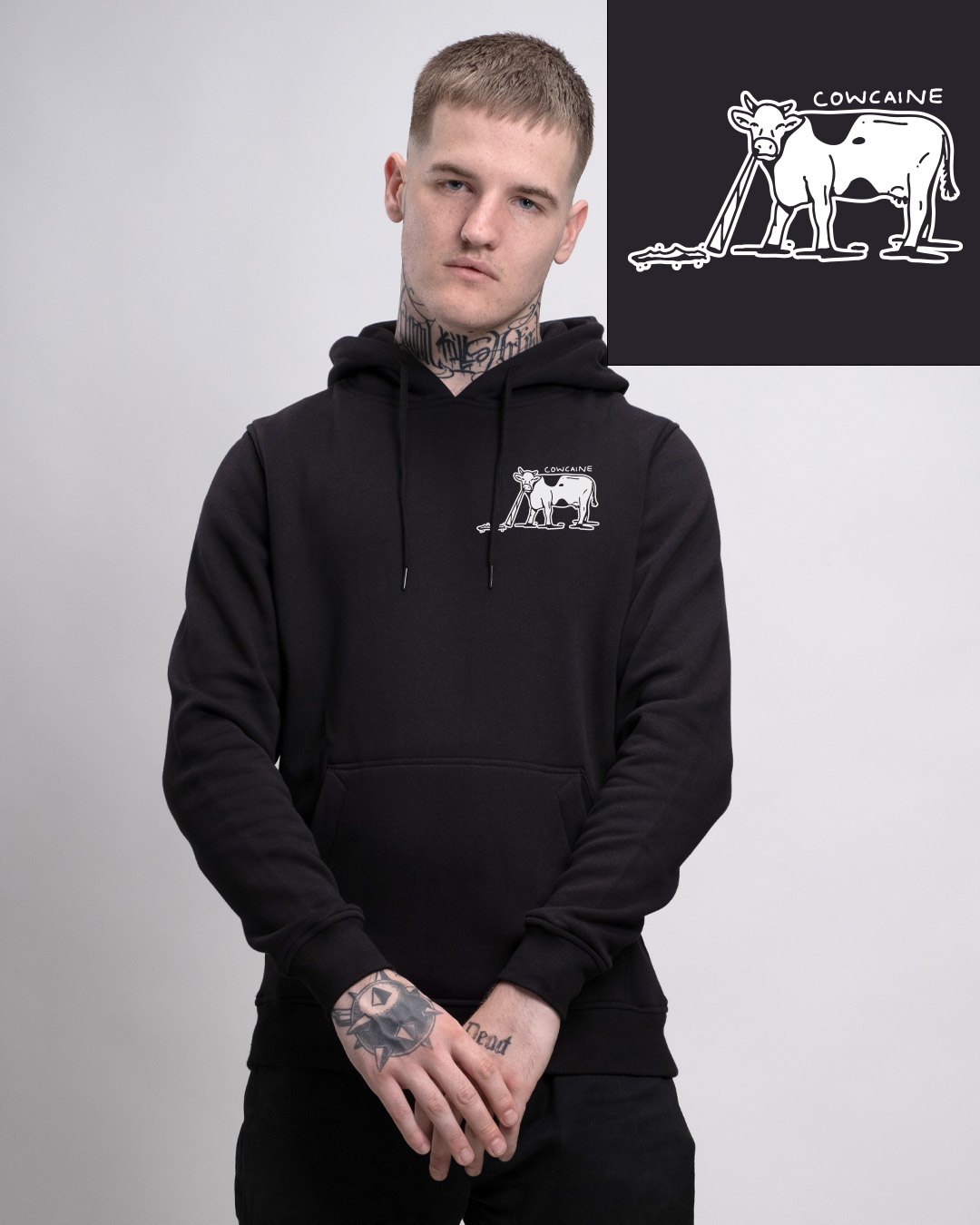 Cowcaine - Heavy Hoodie - Junkie Tattoos