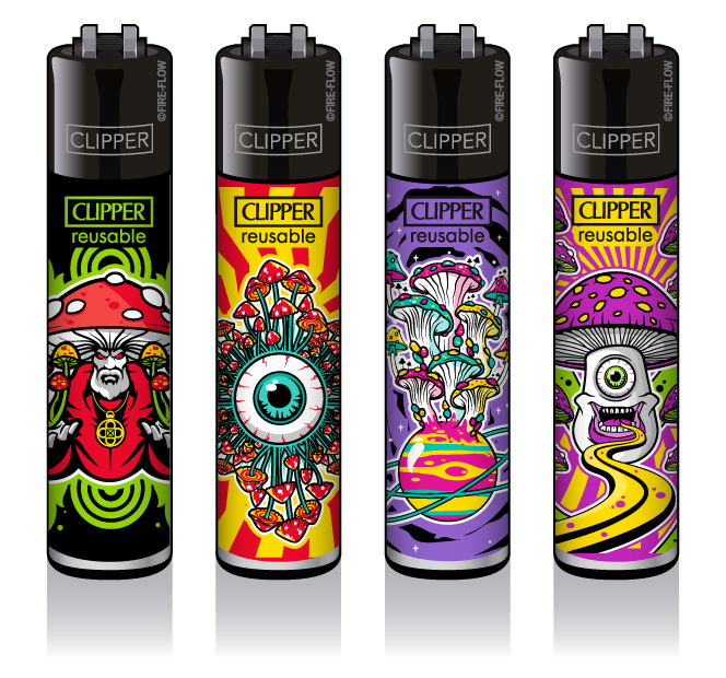 4er Set CLIPPER Feuerzeuge - Shrooms #10