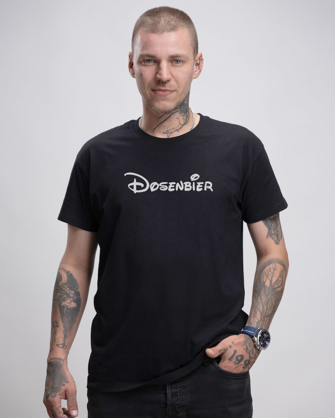 Dosenbier - Herren Ringspun Shirt - Junkie Tattoos (Black)