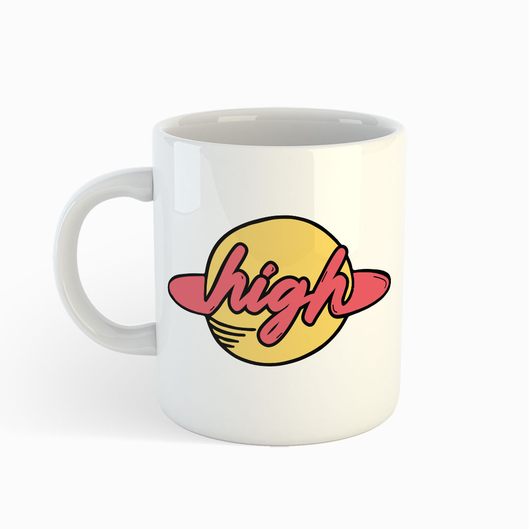 High Planet Weiße Tasse