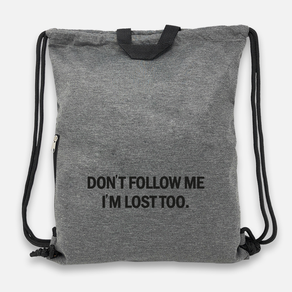 Don't follow me - Jersey Bag Anthrazit