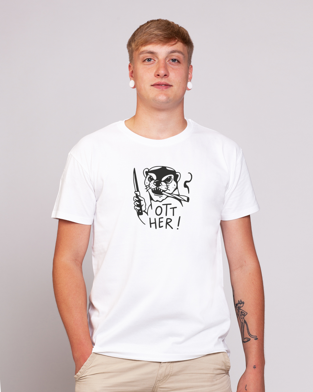 Otther - Herren Ringspun Shirt Weiß - Junkie Tattoos